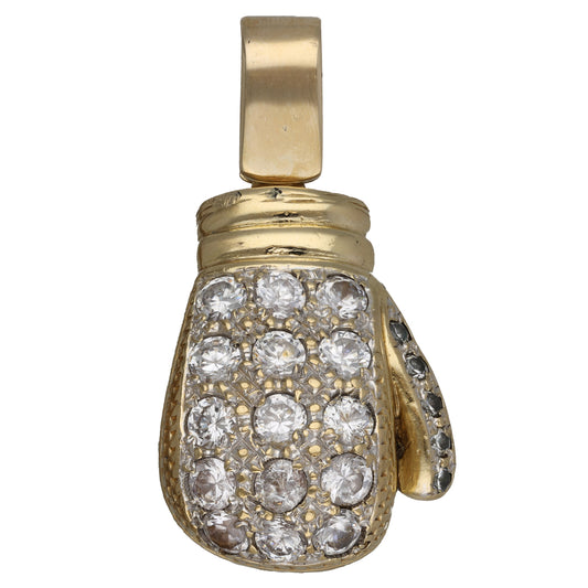 9ct Gold Cubic Zirconia Boxing Glove Pendant