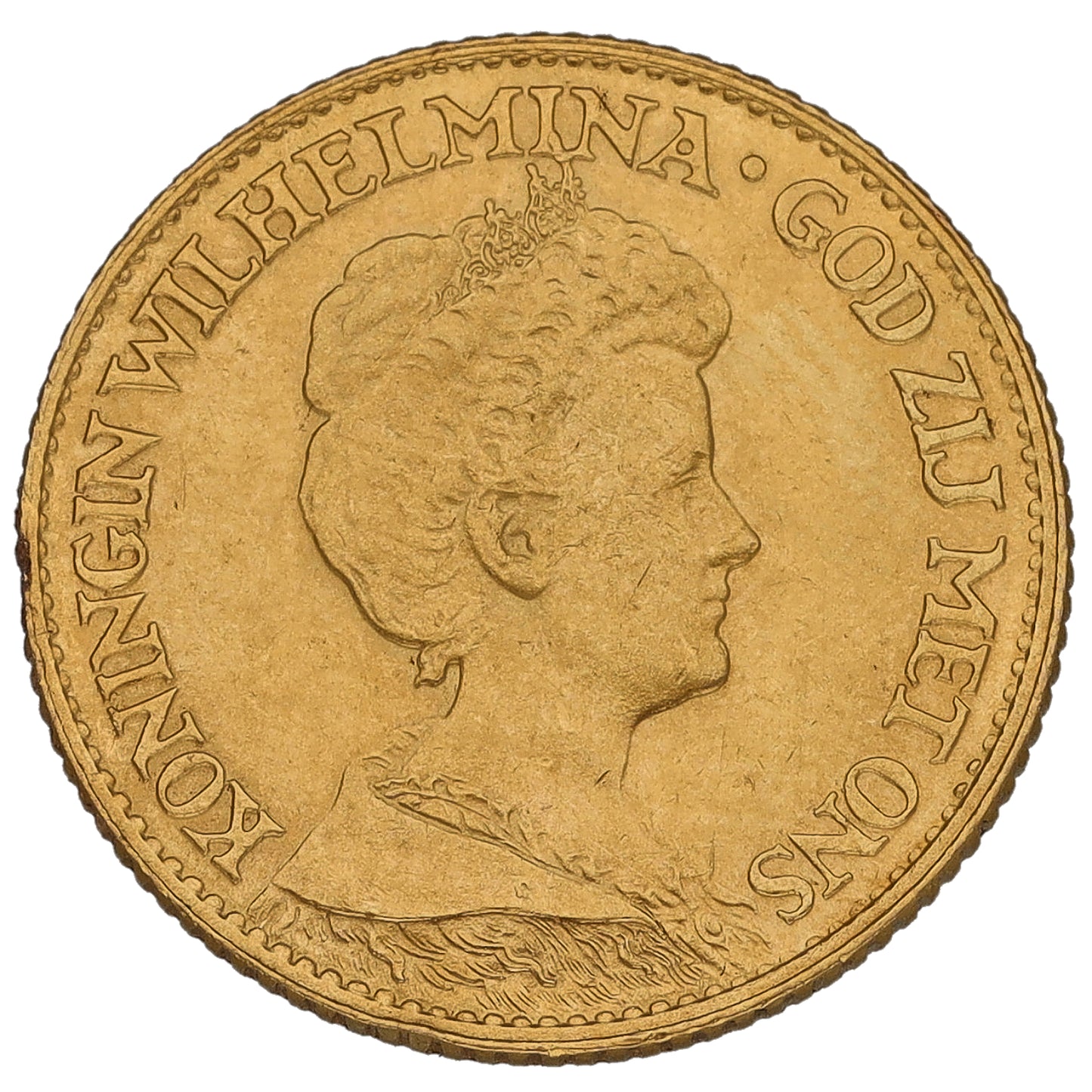 22ct Gold Netherlands 10 Gulden Coin 1917