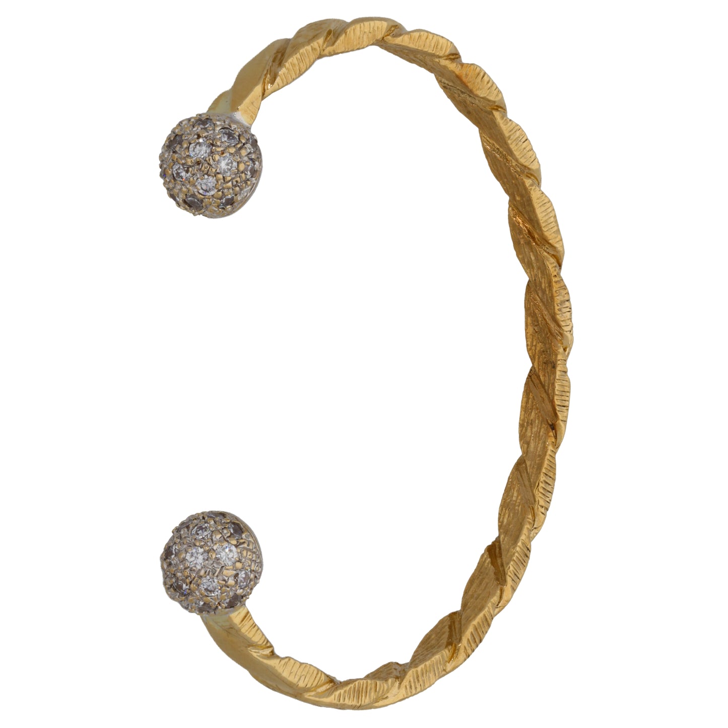 9ct Gold Cubic Zirconia Torque Bangle