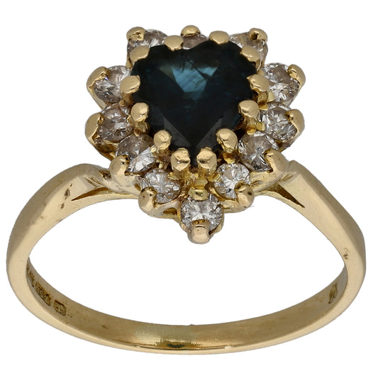 18ct Gold 0.48ct Diamond & Sapphire Dress/Cocktail Ring Size L
