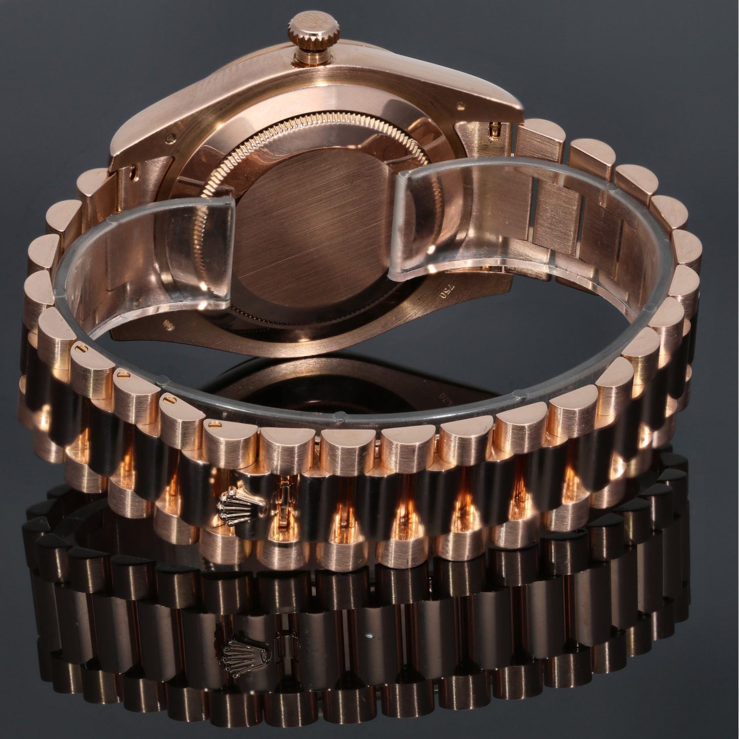 Rolex Day-Date II 218235 Wave Dial 41mm Rose Gold Watch