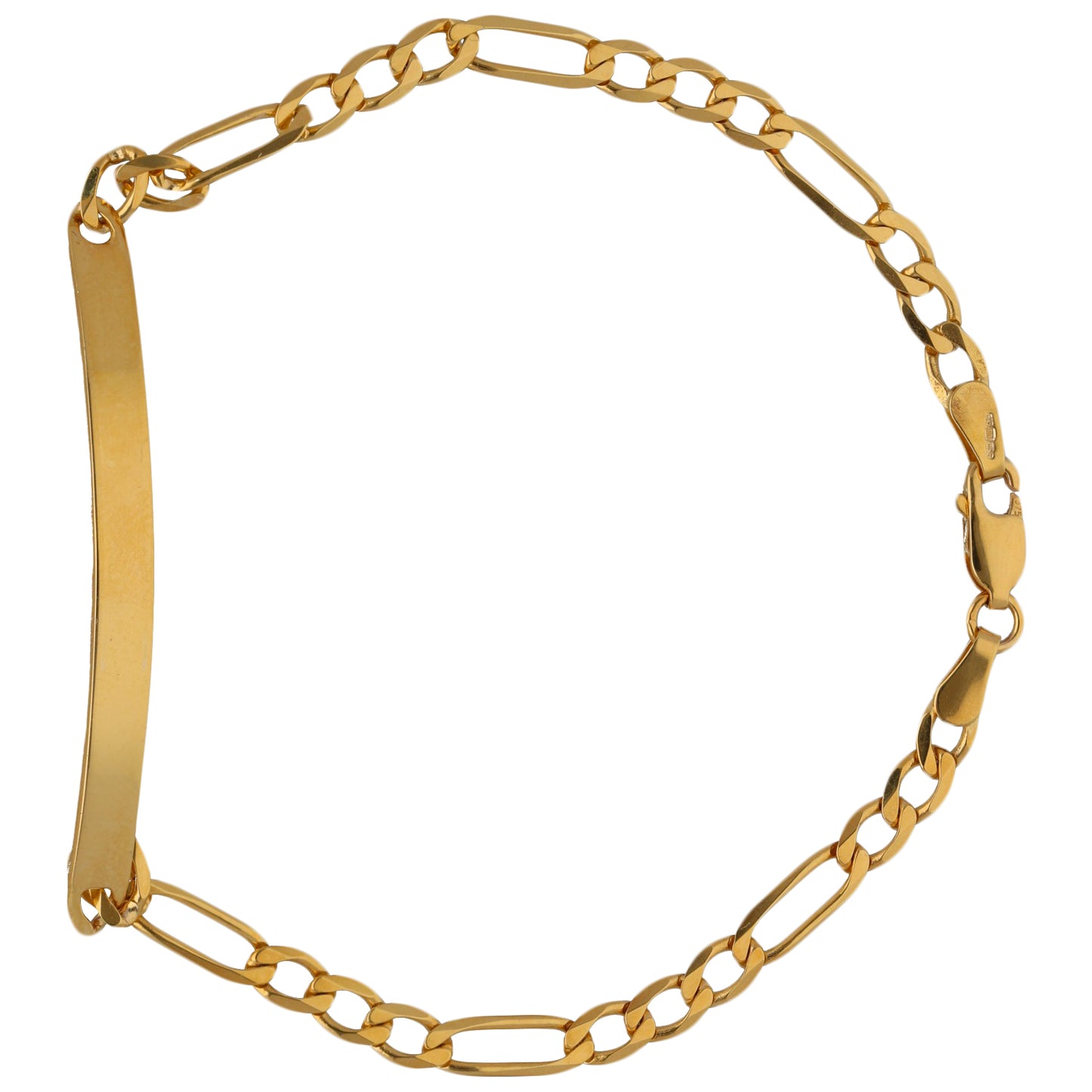 New 9ct Gold Figaro ID Bracelet