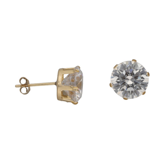 9ct Gold Cubic Zirconia Circle Stud Earrings
