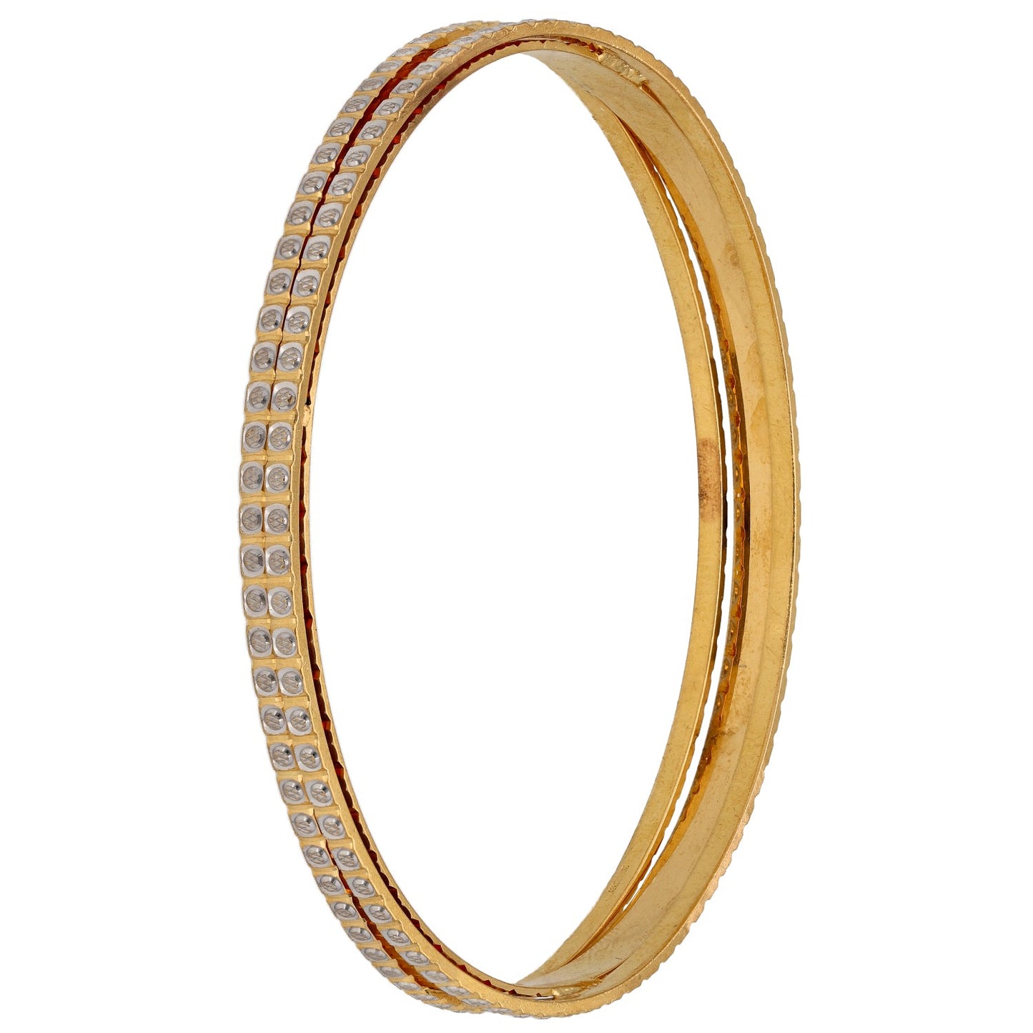 22ct Tricolour Gold Cubic Zirconia Bangle