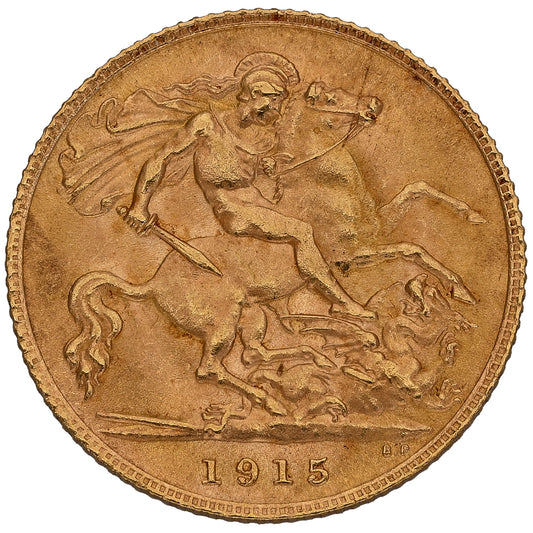 22ct Gold King George V Half Sovereign Coin 1915