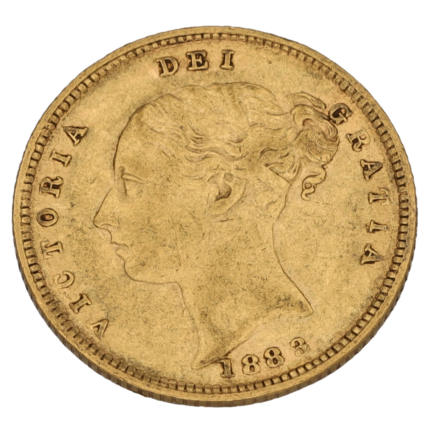 22ct Gold Queen Victoria Half Sovereign Coin 1883