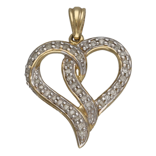 9ct Gold 0.15ct Diamond Heart Pendant