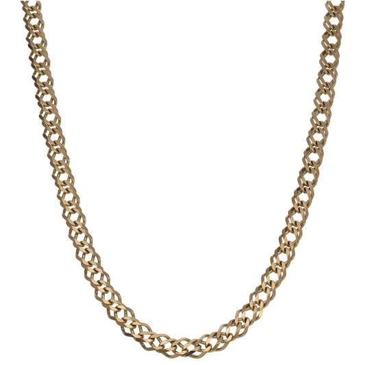 9ct Gold Double Curb Chain 18"