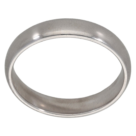 9ct White Gold Plain Wedding Ring Size R
