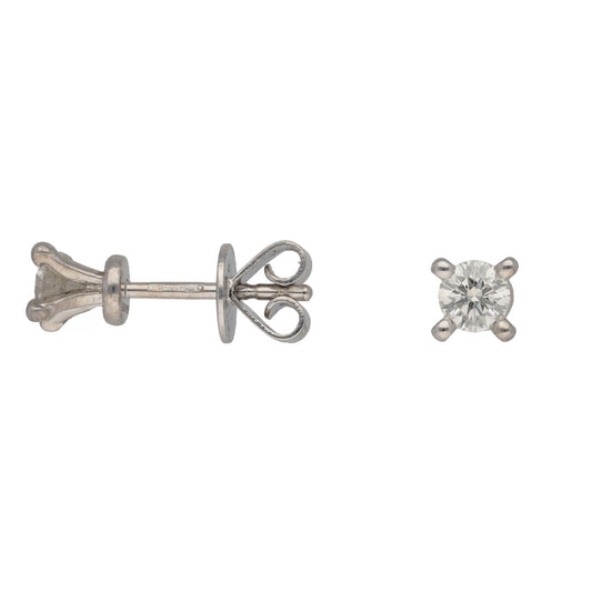 18ct White Gold 0.33ct Diamond Solitaire Earrings