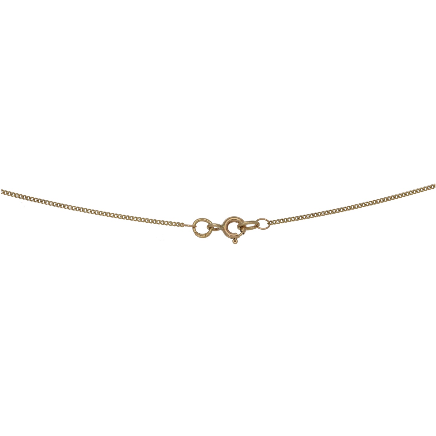 9ct Gold Cubic Zirconia Initial M Pendant With Chain
