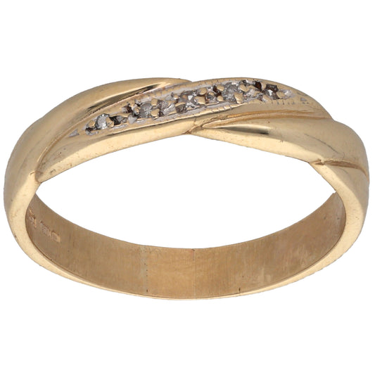 9ct Gold 0.025ct Diamond Alternative Ring Size T