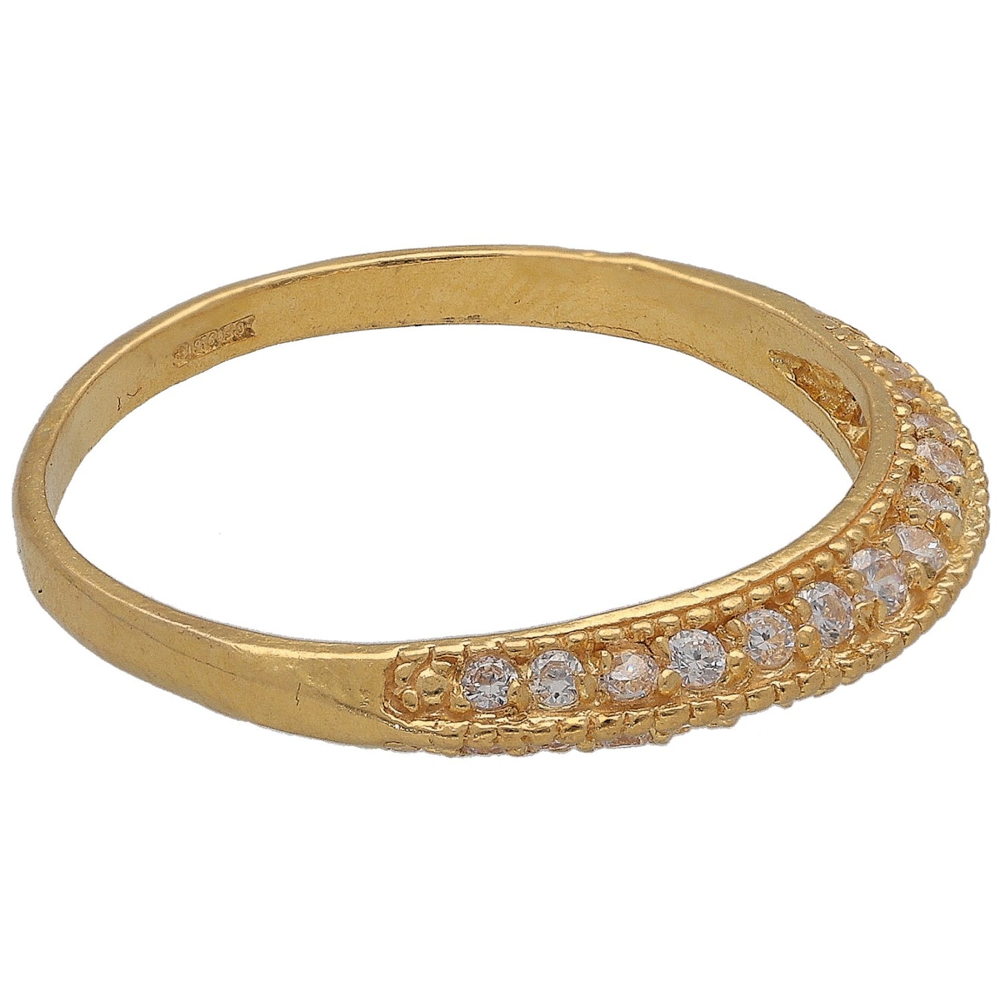 22ct Gold Cubic Zirconia Half Eternity Ring Size P