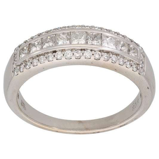 18ct White Gold 1.00ct Diamond Dress/Cocktail Ring Size S