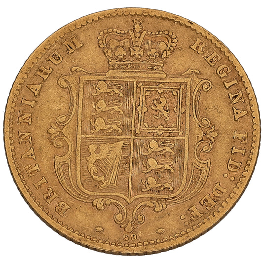 22ct Gold Queen Victoria Half Sovereign Coin 1871