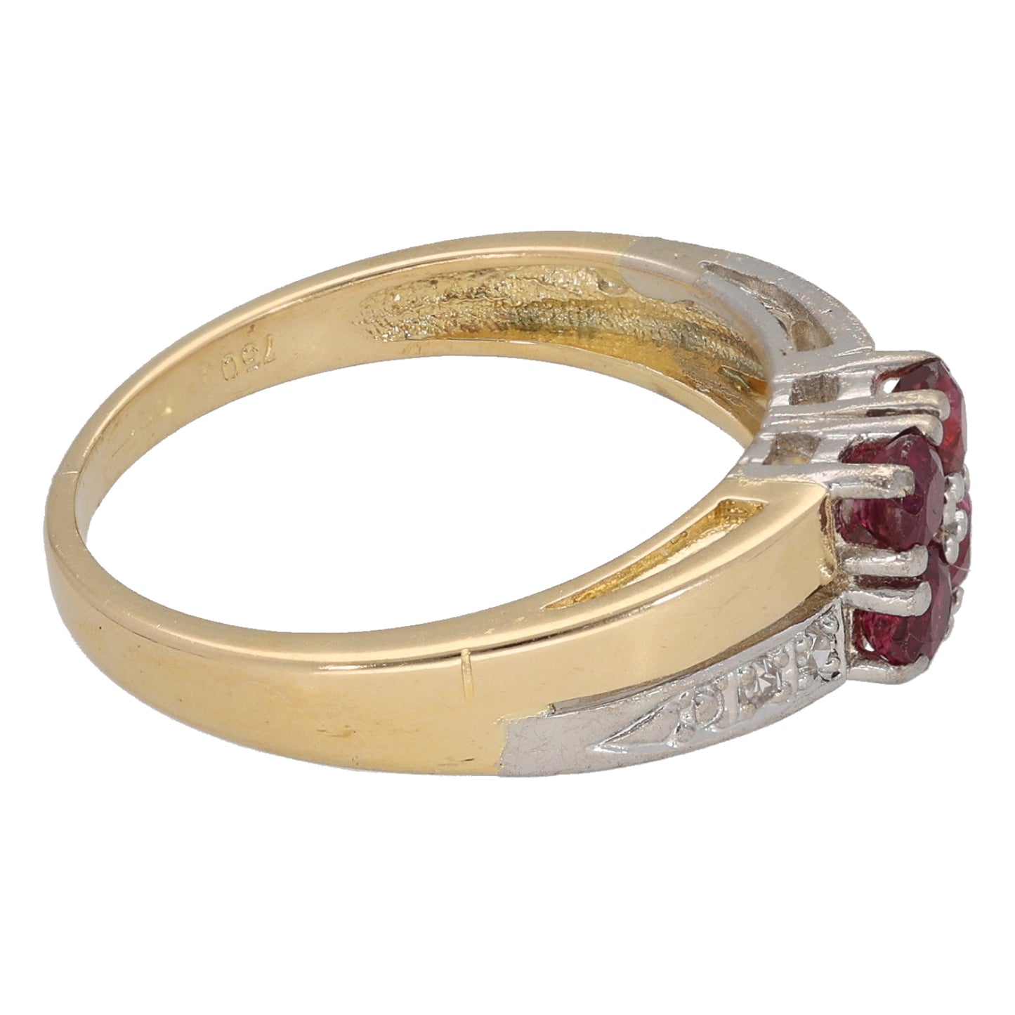 18ct Gold Ruby & 0.08ct Diamond Alternative Ring Size M