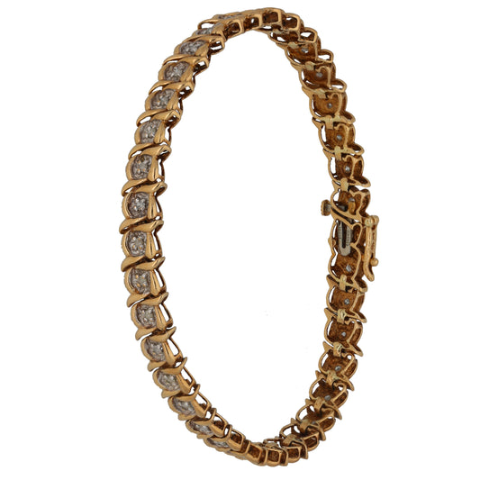9ct Gold 0.18ct Diamond Line/Tennis Bracelet
