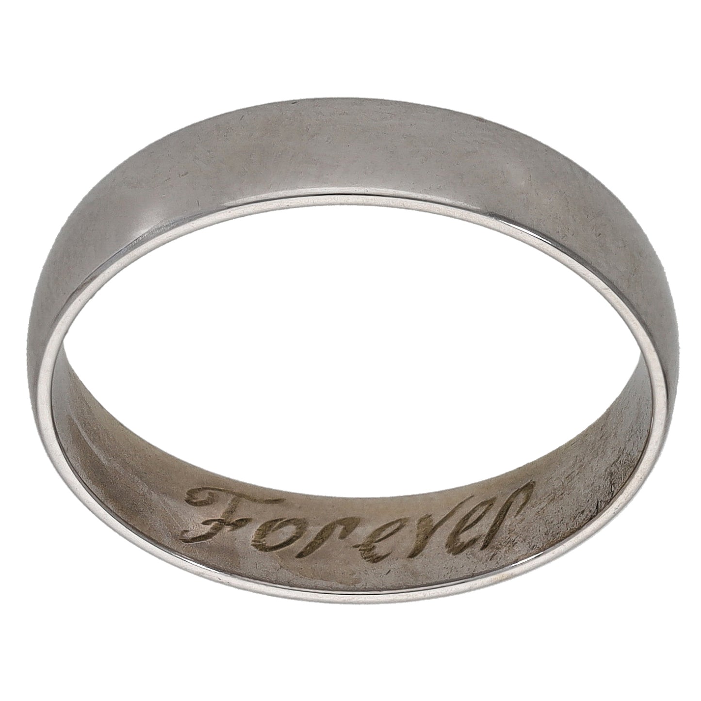 9ct White Gold Plain Wedding Ring Size Q