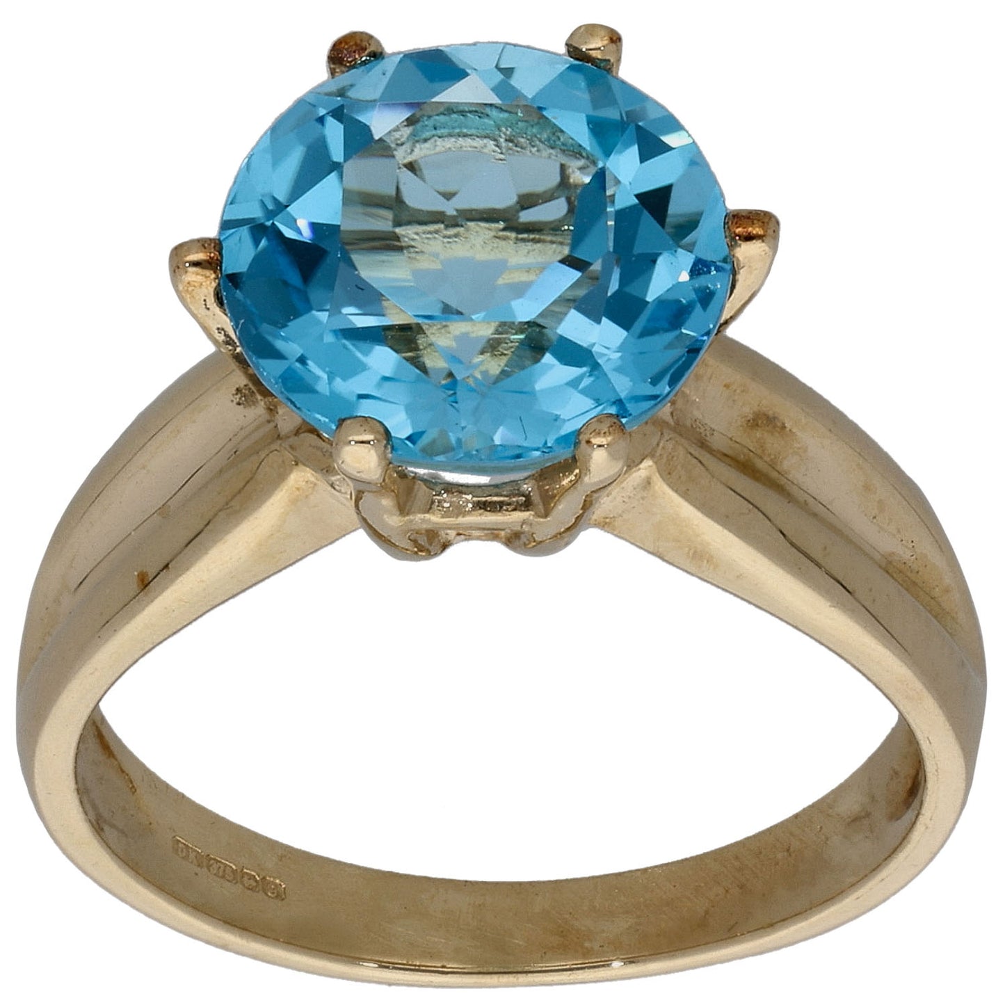 9ct Gold Topaz Single Stone Ring Size N