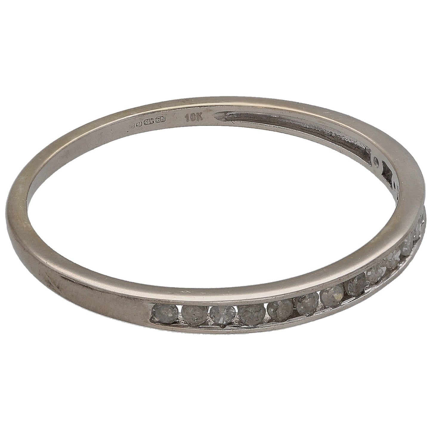 9ct White Gold 0.36ct Diamond Half Eternity Ring Size U