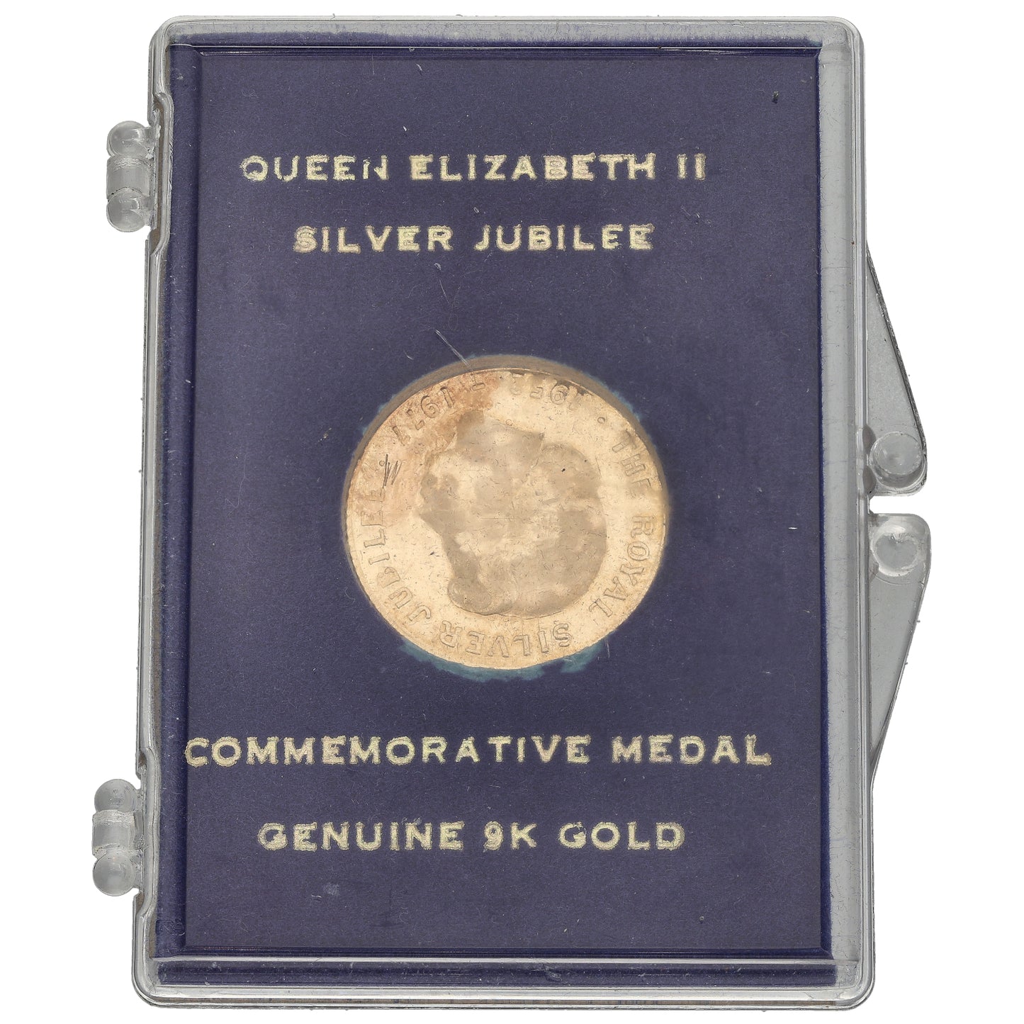 9ct Gold Queen Elizabeth II Silver Jubilee Commemorative Medal