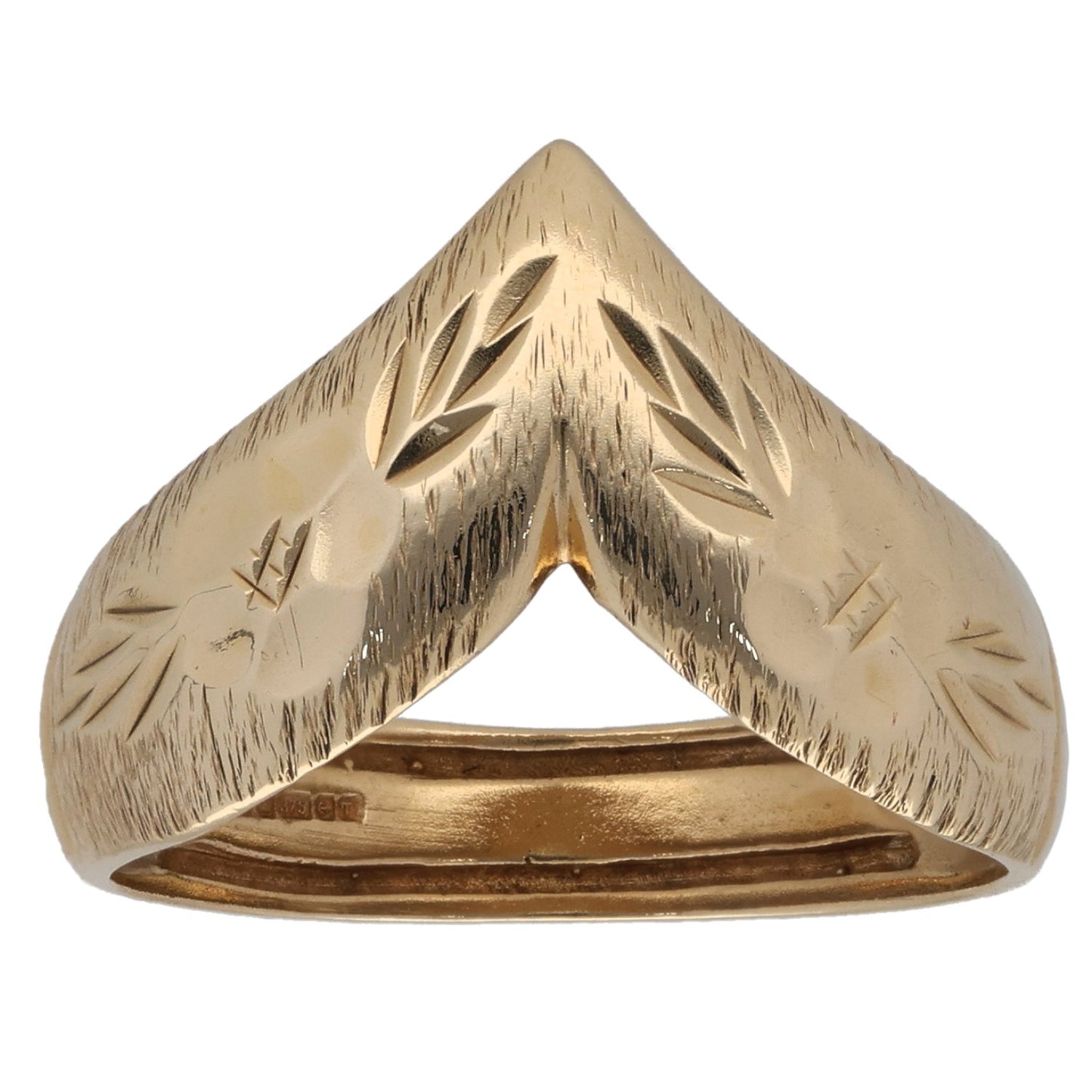 9ct Gold Wishbone Ring Size P