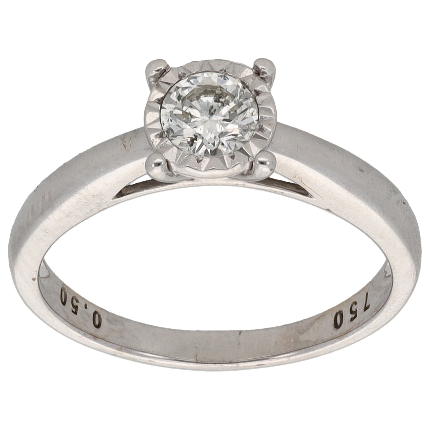 18ct Gold 0.50ct Diamond Solitaire Ring Size O