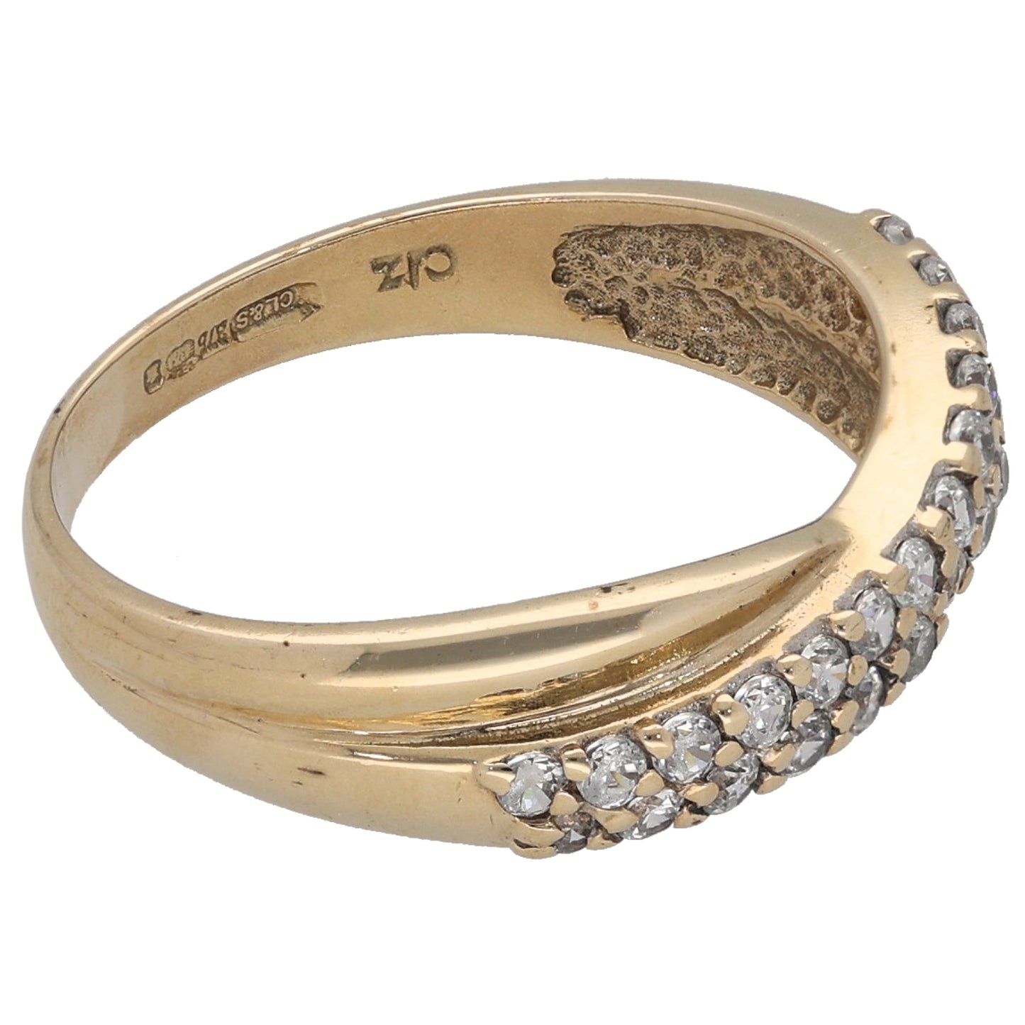 9ct Gold Cubic Zirconia Half Eternity Ring Size M