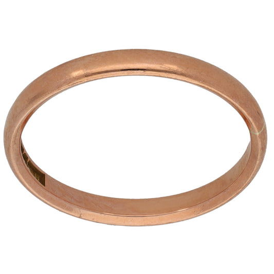 9ct Rose Gold Plain Wedding Ring Size Q