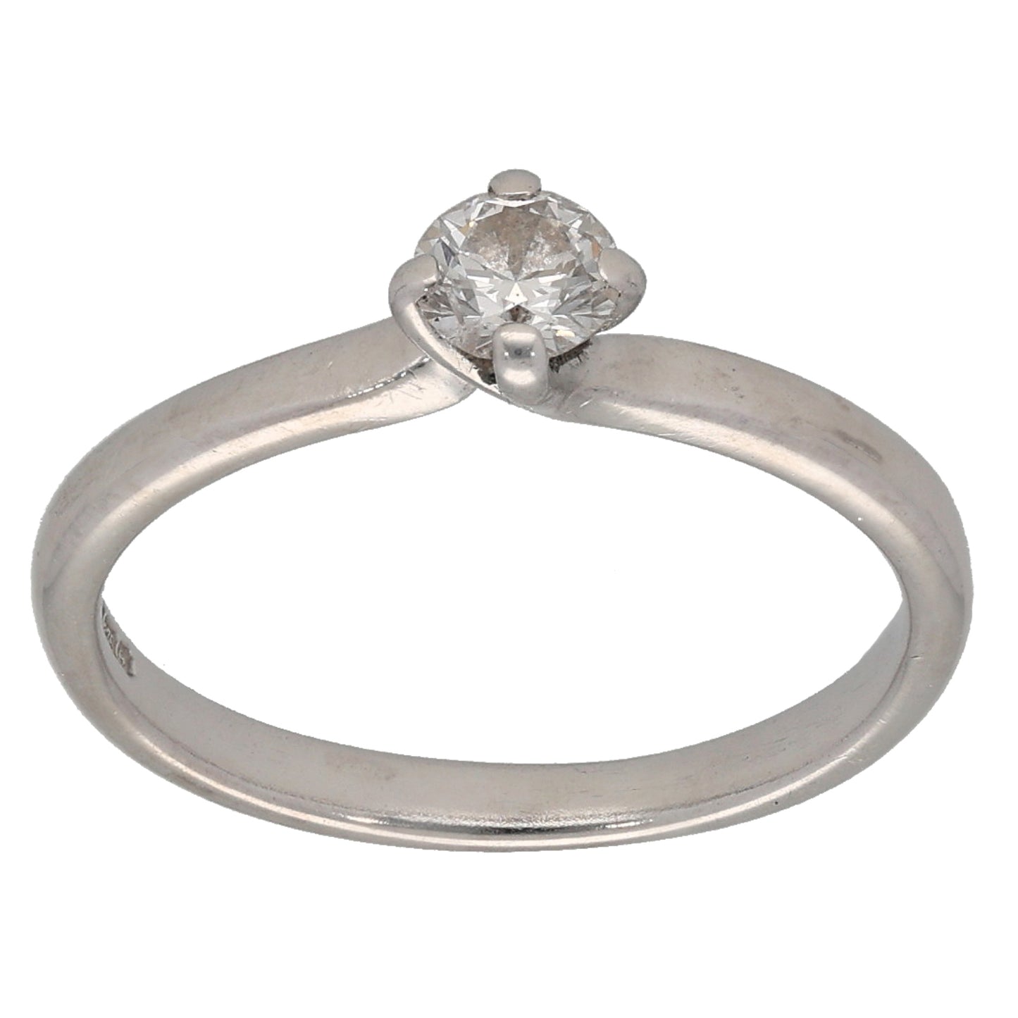 9ct White Gold 0.20ct Diamond Solitaire Ring Size K