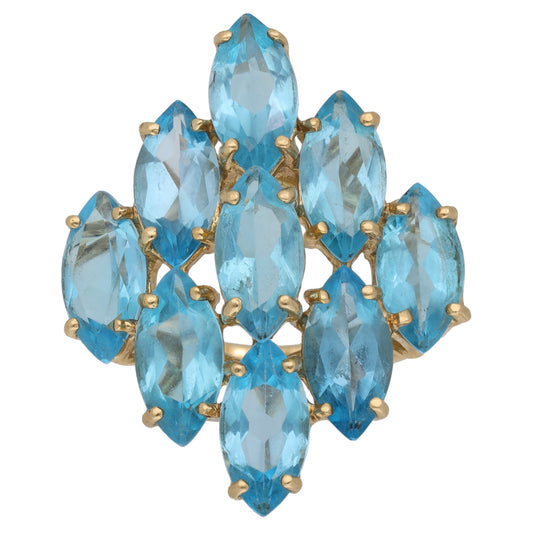 9ct Gold Topaz Dress/Cocktail Ring Size Q