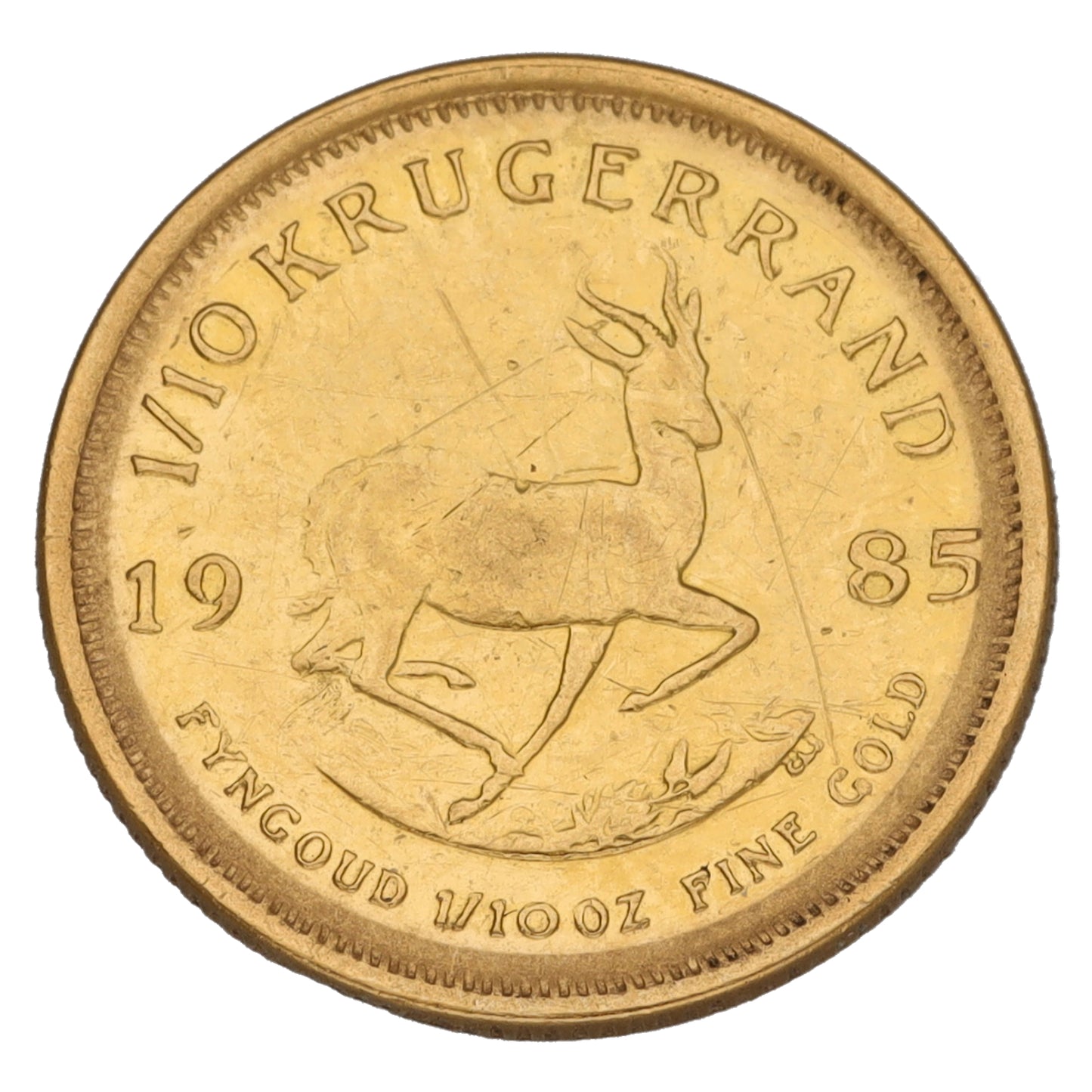 22ct Gold 1/10 OZ Krugerrand Coin 1985