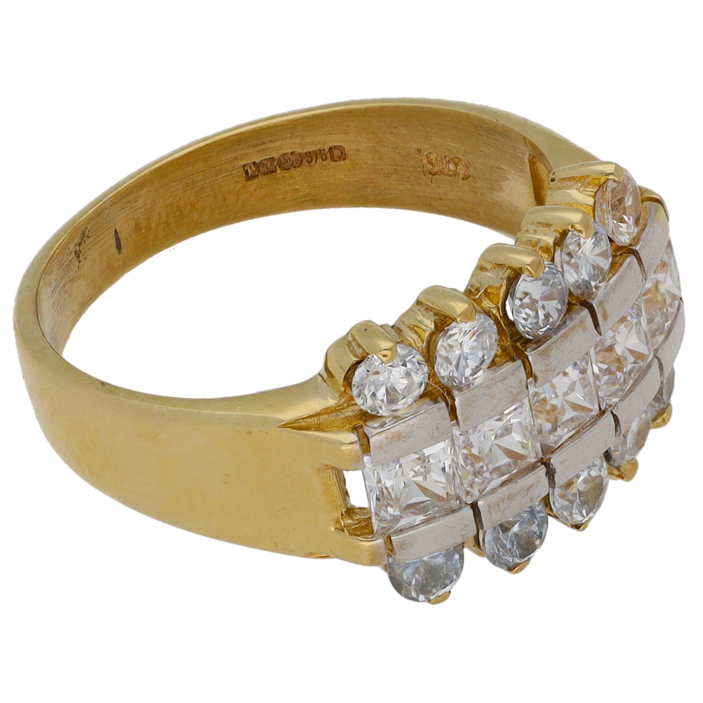 9ct Gold Cubic Zirconia Dress/Cocktail Ring Size N