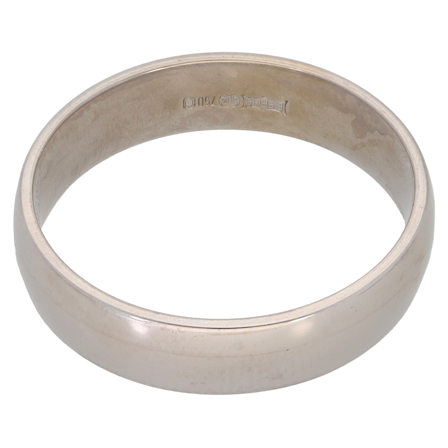 18ct White Gold Plain Wedding Ring Size S