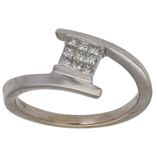 18ct White Gold 0.27ct Diamond Dress/Cocktail Ring Size L