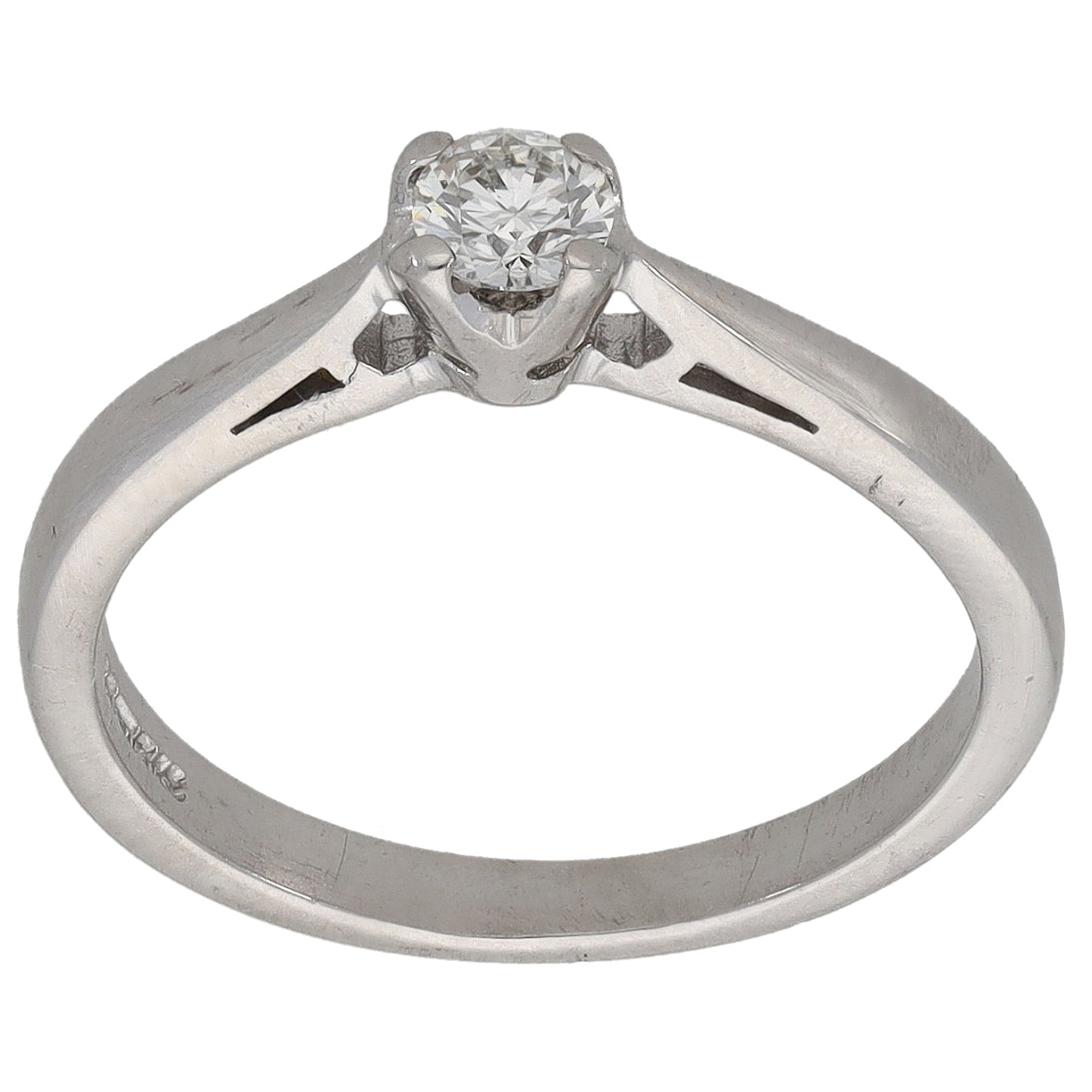 18ct White Gold 0.20ct Diamond Solitaire Ring Size K