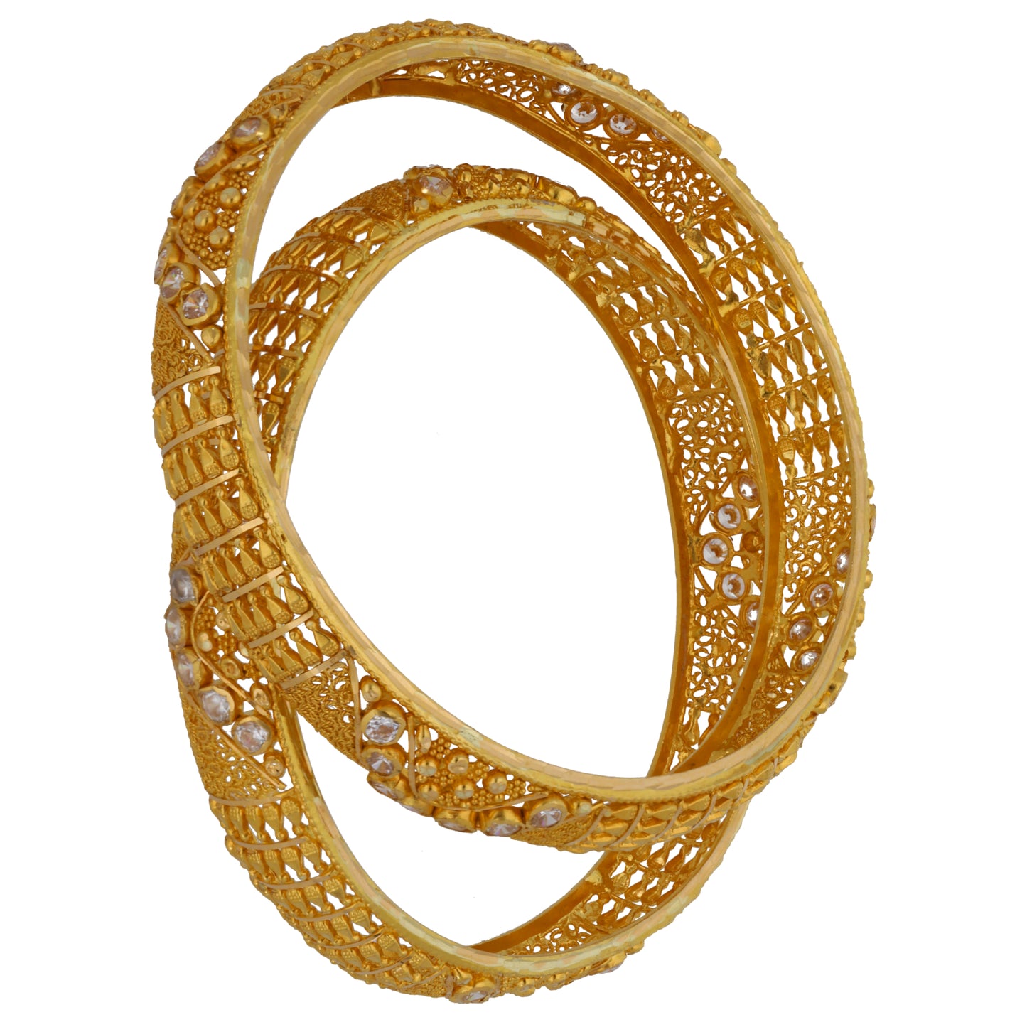 22ct Gold Cubic Zirconia Set of Bangles
