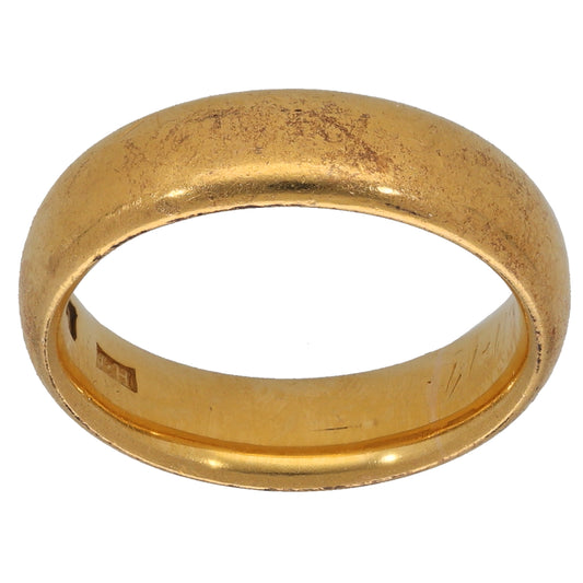 22ct Gold Plain Wedding Ring Size L