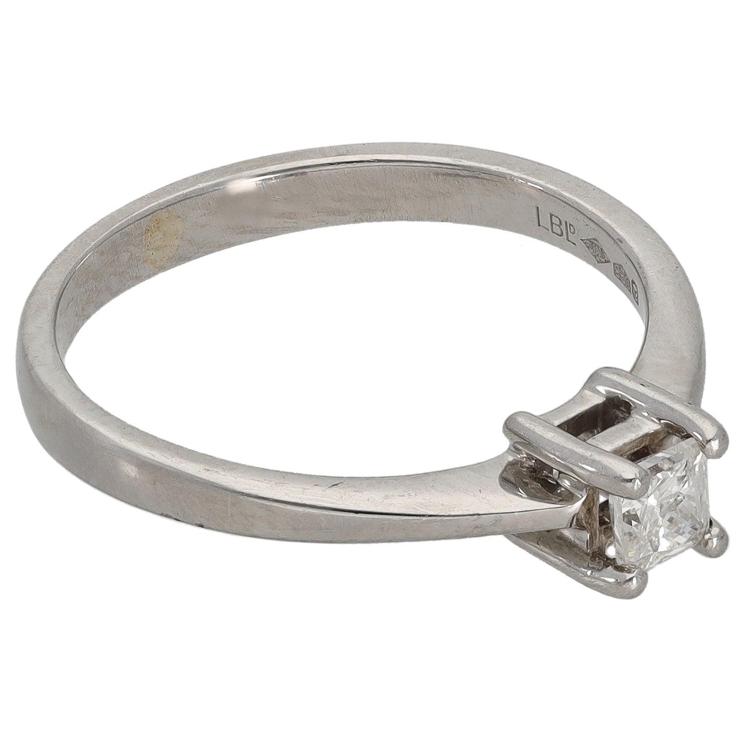Platinum 0.25ct Diamond Solitaire Ring Size L