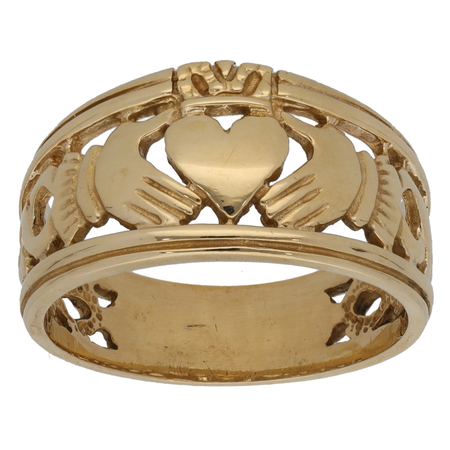 9ct Gold Claddagh Ring Size R