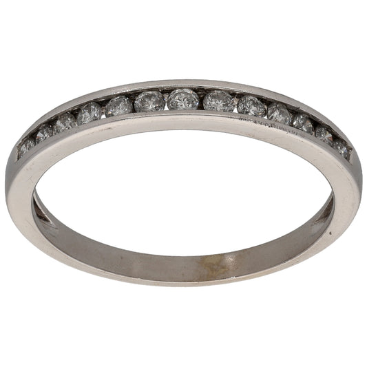18ct Gold 0.26ct Diamond Half Eternity Ring Size P