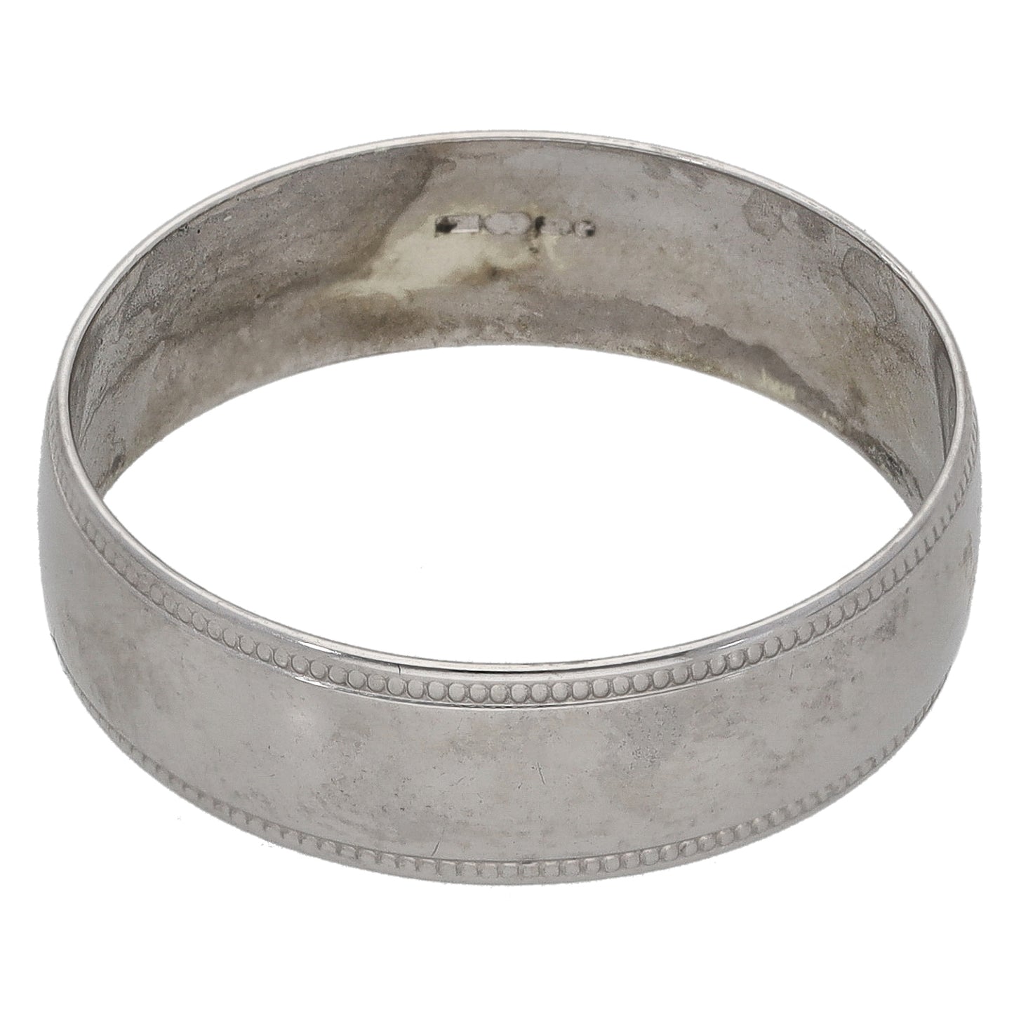 9ct White Gold Plain Wedding Ring Size R