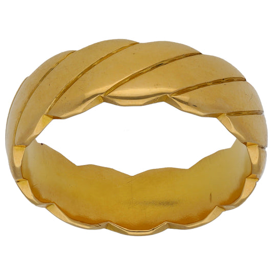 18ct Gold Patterned Wedding Ring Size U
