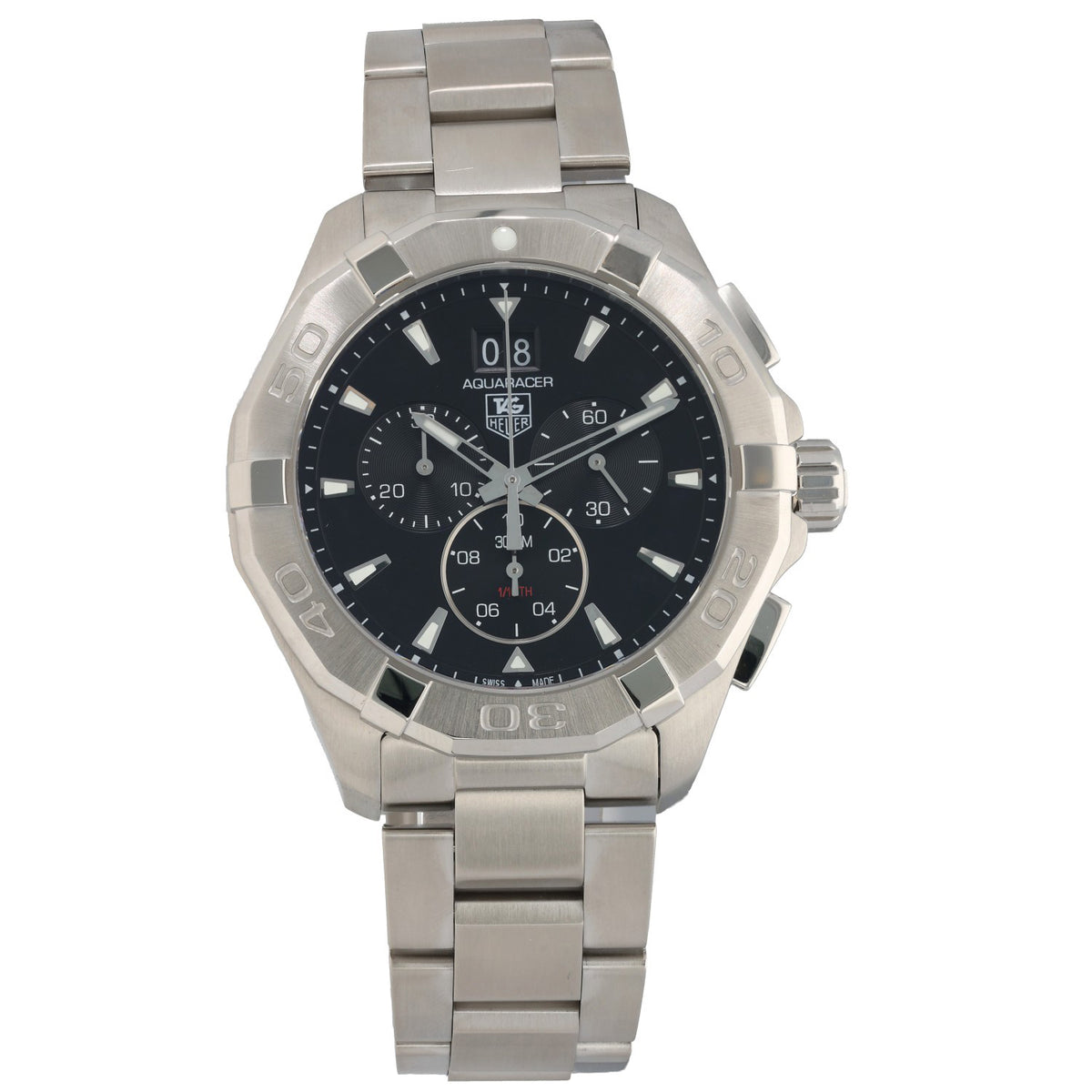Tag Heuer Aquaracer CAY1110-0, 43mm stainless steel case on 21cm link bracelet