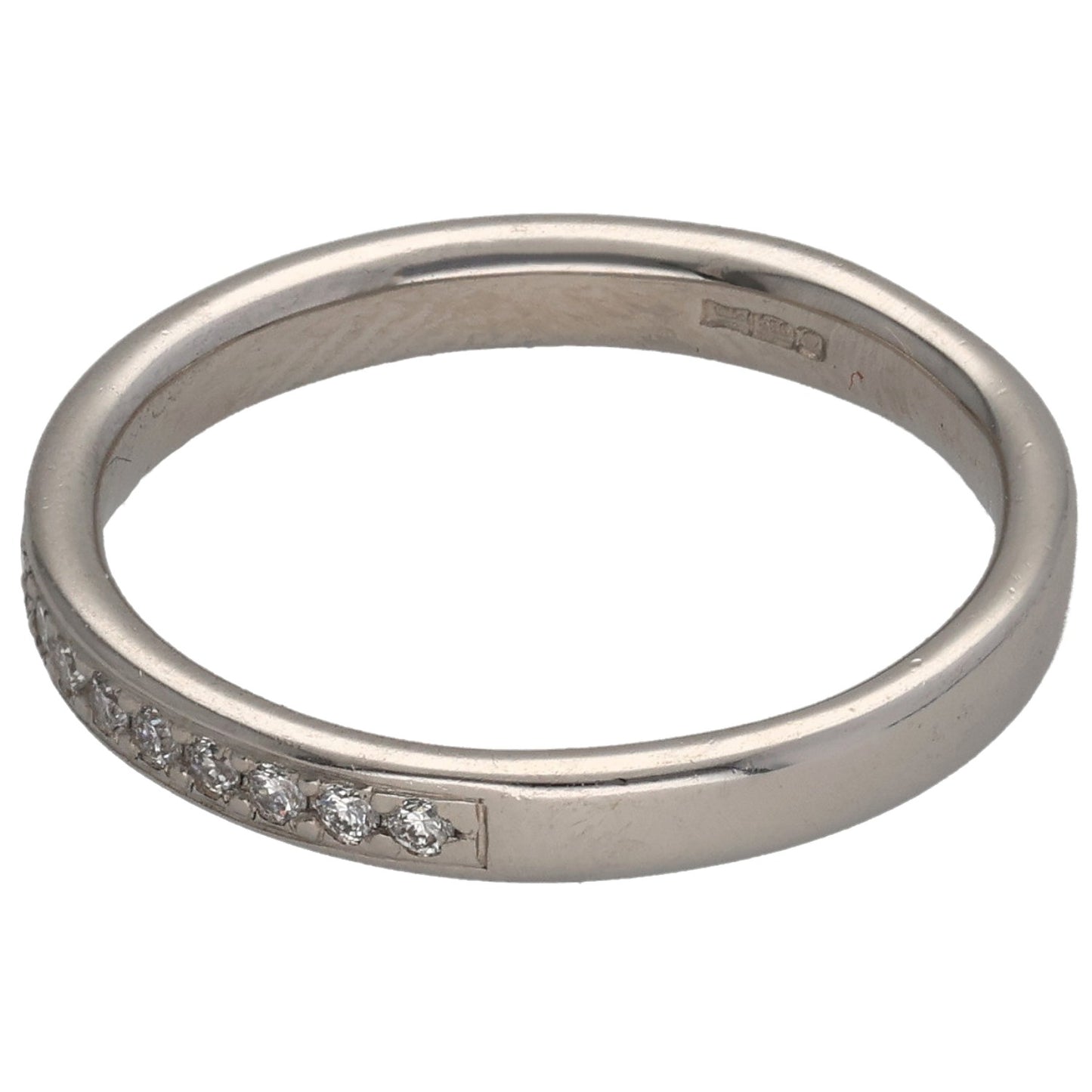 Platinum 0.15ct Diamond Half Eternity Ring Size L
