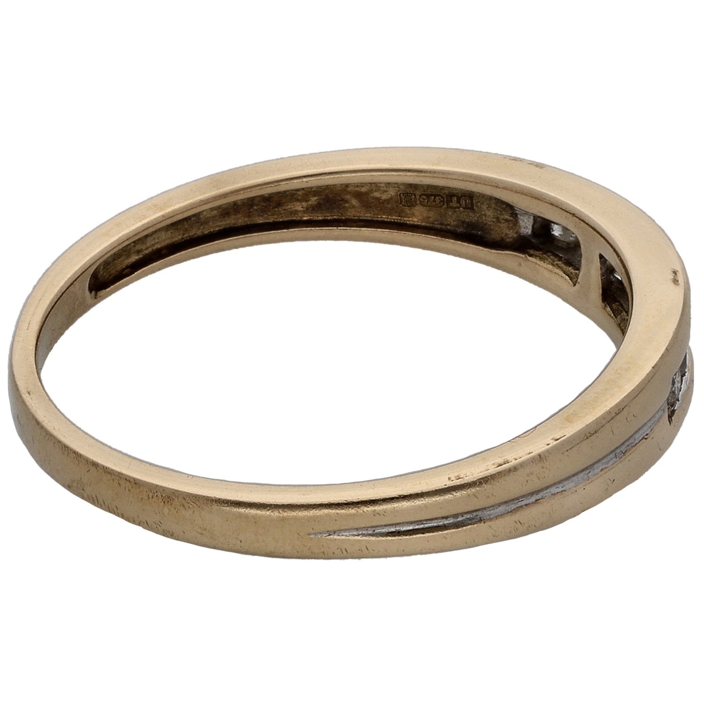 9ct Gold 0.14ct Diamond Half Eternity Ring Size O
