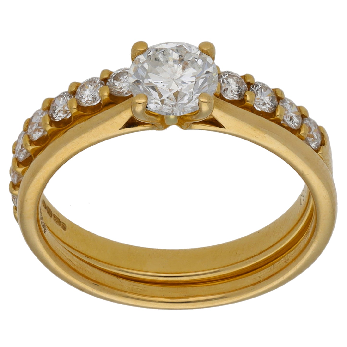 18ct Gold 1.15ct Diamond Ring Set Size N