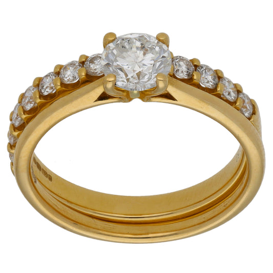 18ct Gold 1.15ct Diamond Ring Set Size N