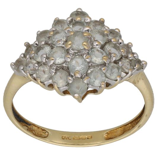 9ct Gold Aquamarine Dress/Cocktail Ring Size O