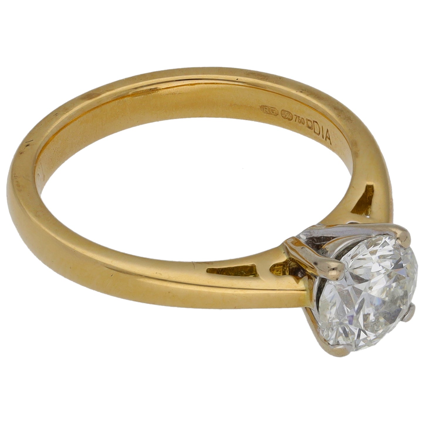 18ct Gold 1.04ct Diamond Solitaire Ring Size K